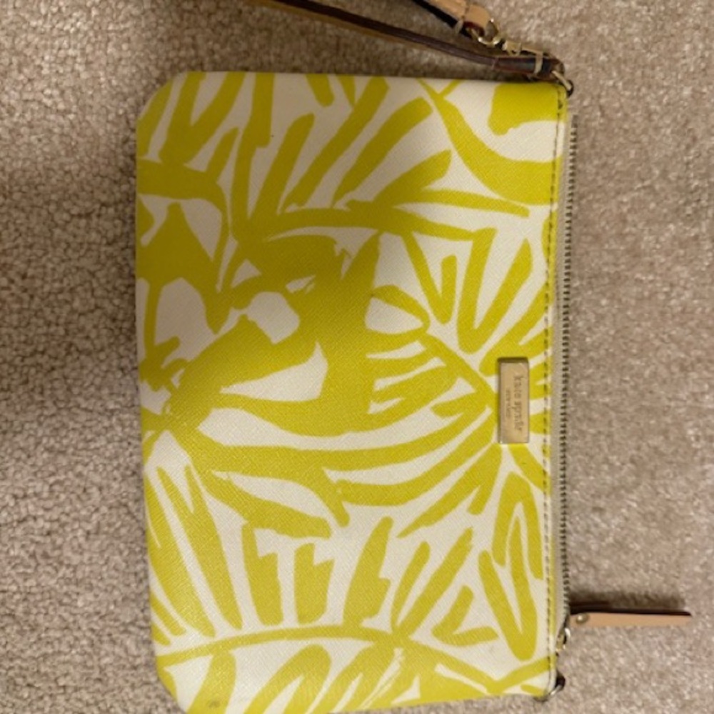 Kate Spade Yellow Leaf Pattern Clutch